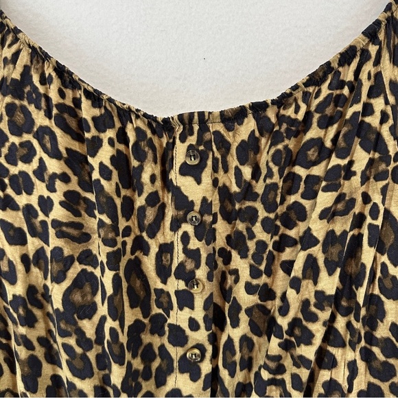 H&M Off The Shoulder Cheetah Print Blouse Large - Picture 2 of 9